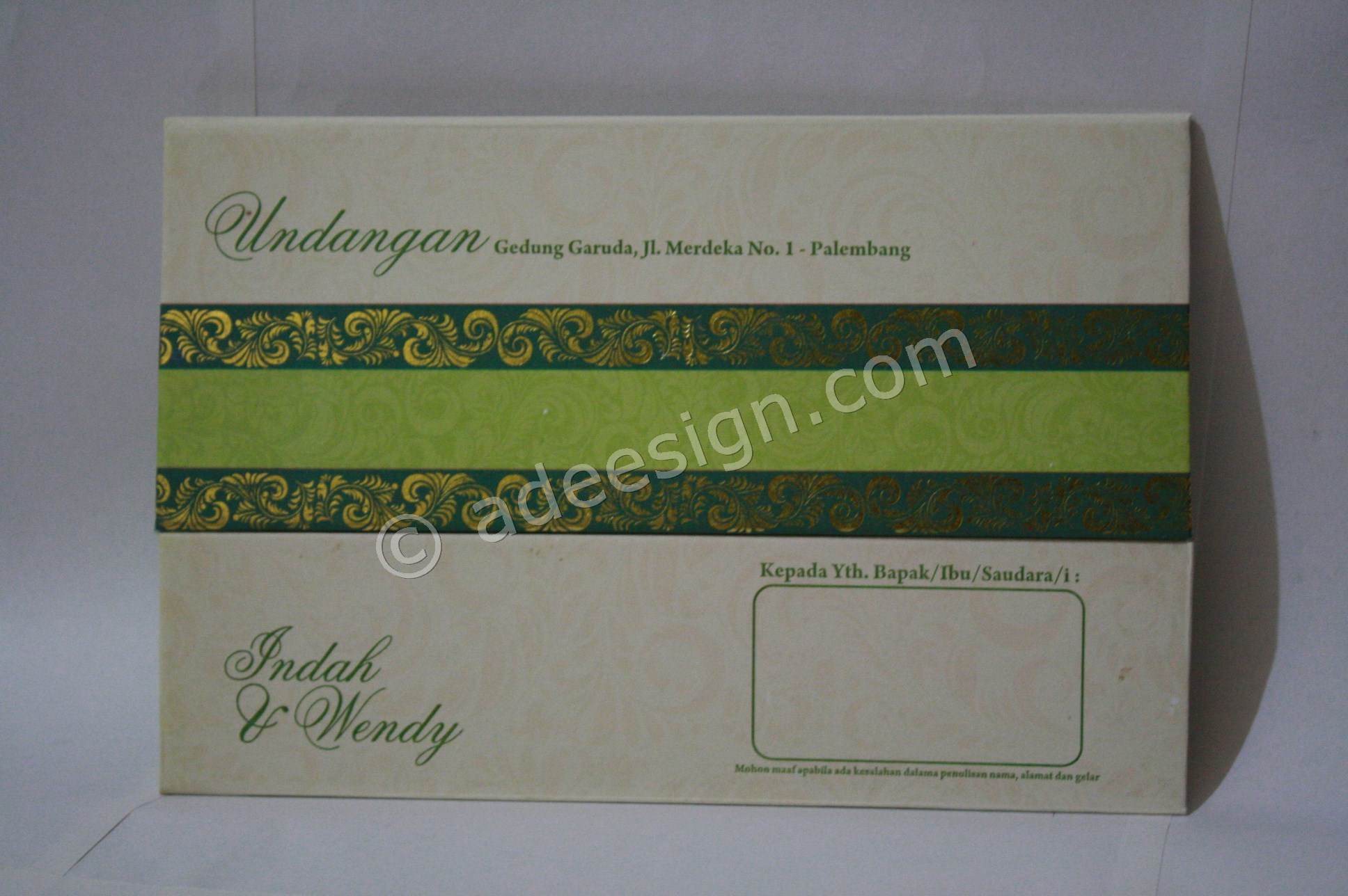 Kartu Undangan Pernikahan Hard Cover Indah dan Wendy 1 - Cetak Wedding Invitations Elegan di Bubutan