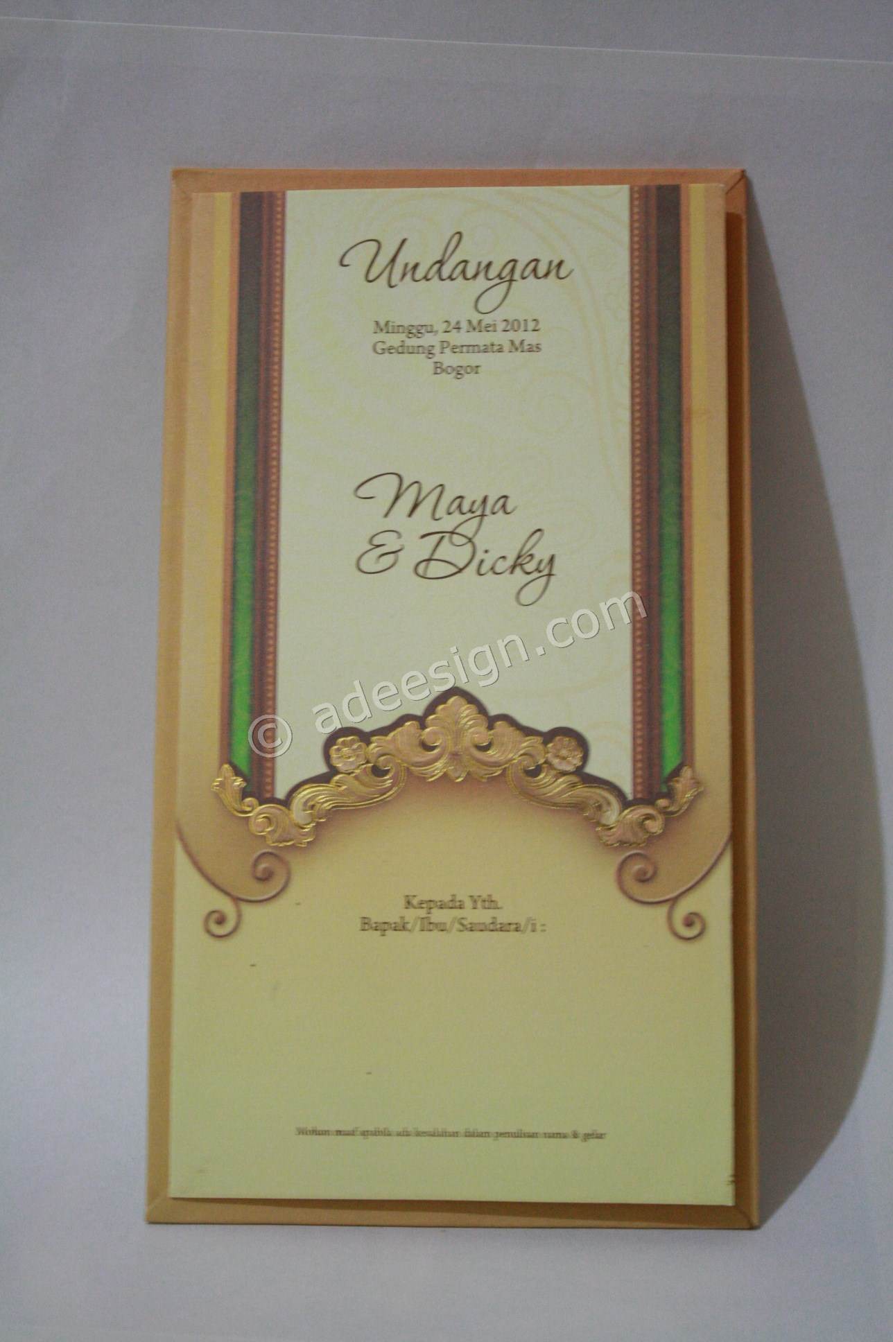 Kartu Undangan Pernikahan Semi Hard Cover Maya dan Dicky 1 - Membuat Wedding Invitations Simple dan Elegan Melayani Pengiriman ke Seluruh Daerah di Indonesia