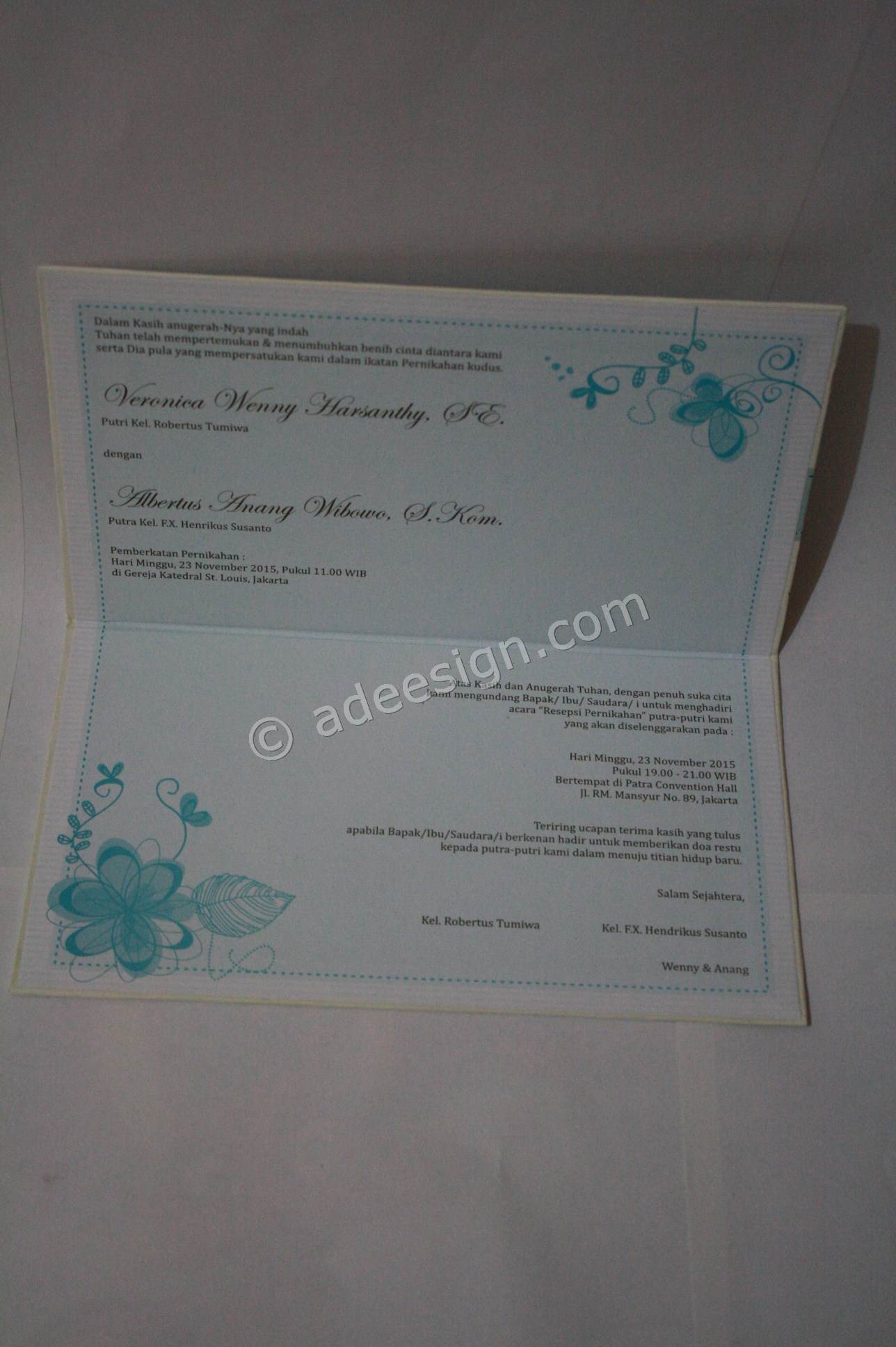 Undangan Pernikahan Hard Cover Wenny dan Anang 5 - Info Mencetak Wedding Invitations Elegan