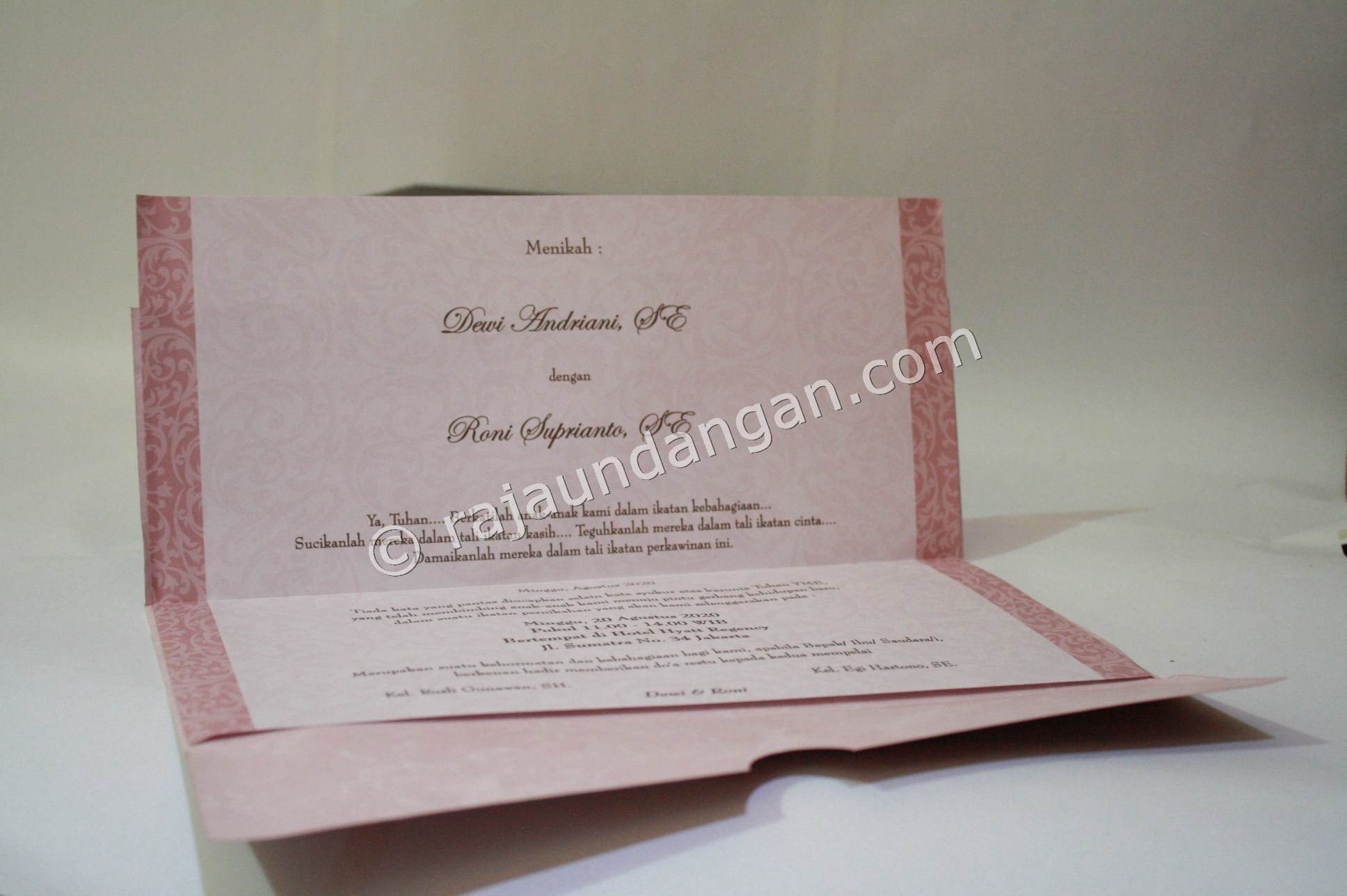 Undangan Pernikahan Softcover Dewi dan Roni 3 - Membuat Wedding Invitations Eksklusif Melayani Pengiriman ke Seluruh Area di Bone
