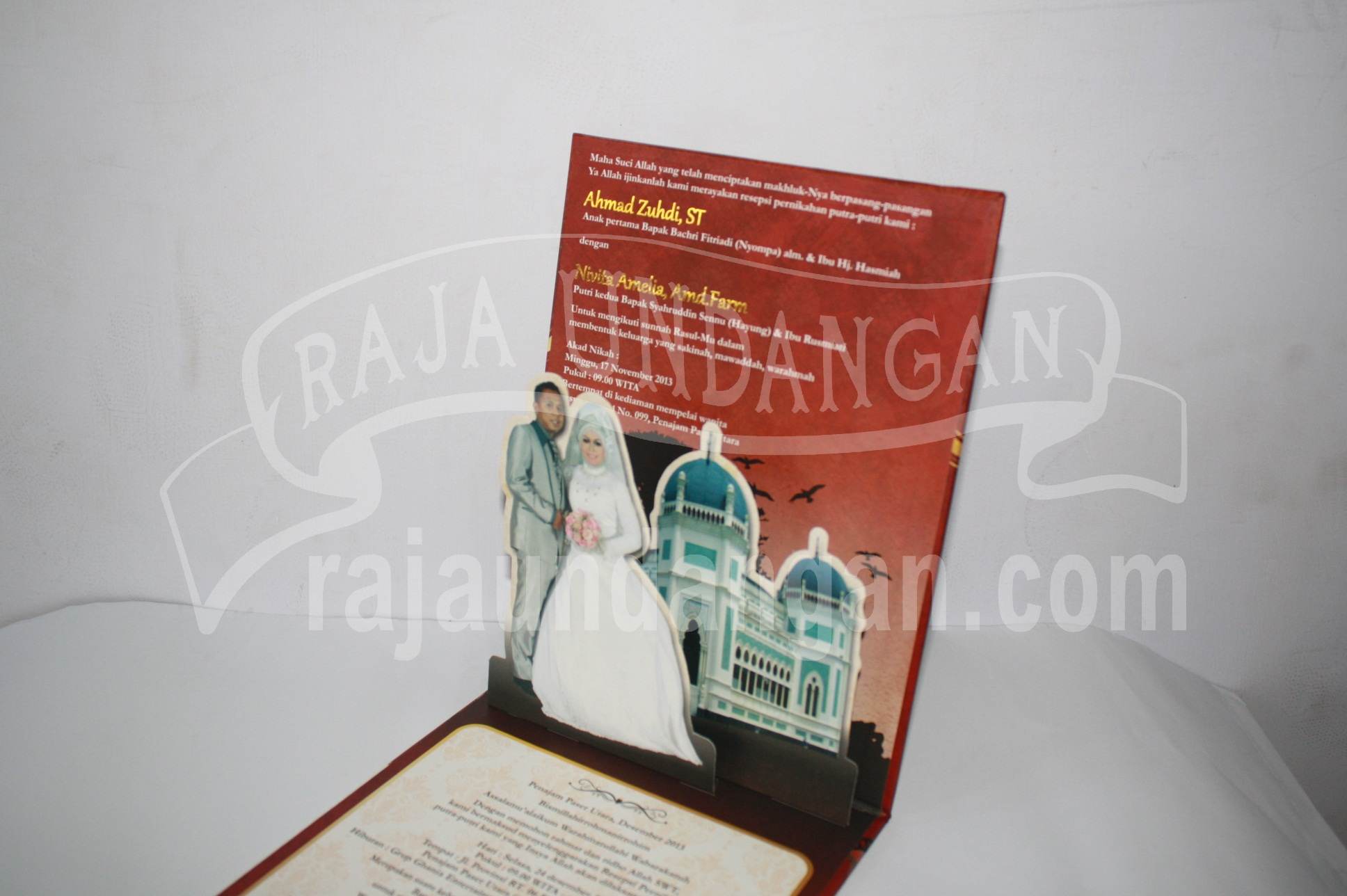 Undangan Pernikahan Hardcover Pop Up Pakai Amplop Yudi dan Vita EDC 44 3 - Pesan Wedding Invitations Online di Medokan Semampir