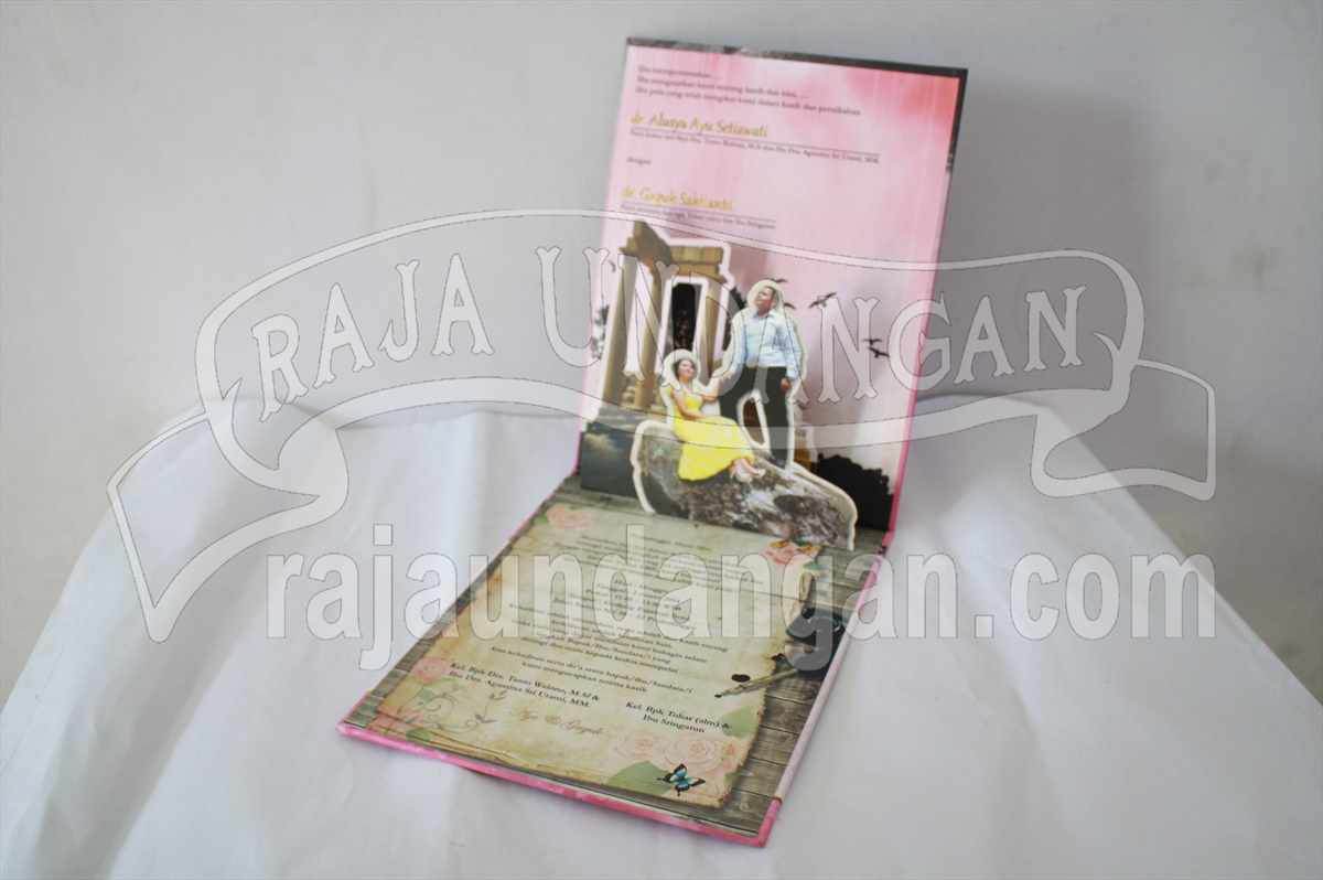 Hardcover Pop Up Ayu Gaguk 2 - Pesan Wedding Invitations Simple di Keputih